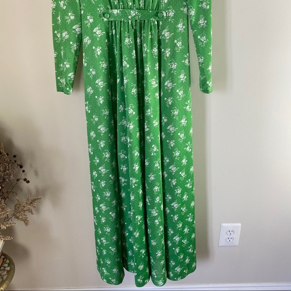 Vintage - 70s Floral Handmade Maxi Dress - Size S/M - Picture 4 of 11